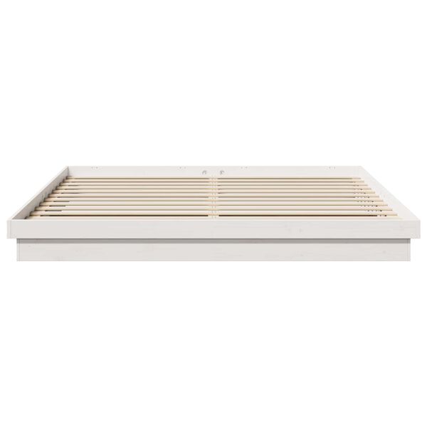 vidaXL Bed Frame without Mattress White Solid Wood 200x200 cm