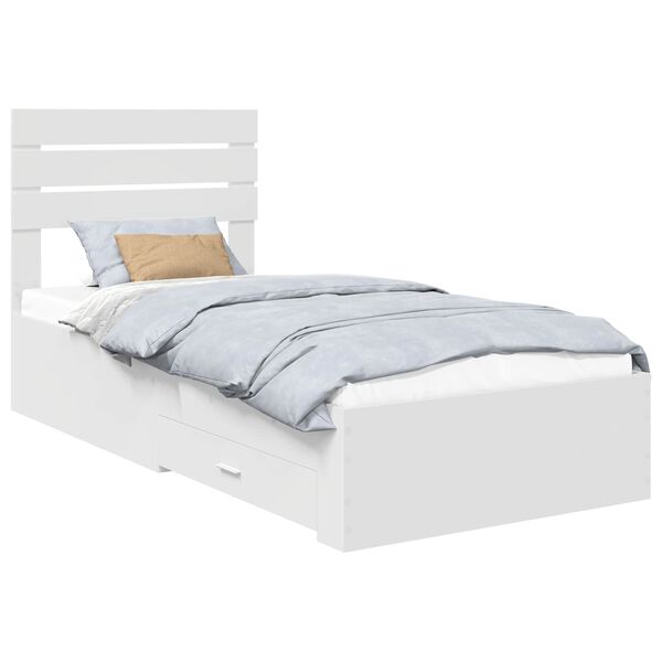 vidaXL Bed Frame with Drawer with Headboard Manual Engineered Wood