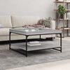 vidaXL Coffee Table Grey Sonoma 80x80x45 cm Engineered Wood and Iron