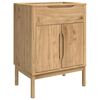 vidaXL Bathroom Furniture Set FLORO 3 pcs Wax Brown Solid Pine Wood