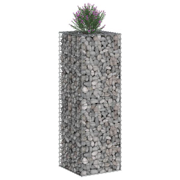 vidaXL Gabion Raised Bed Silver 50 x 50 x 150 cm Galvanised Steel