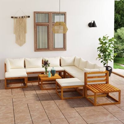vidaXL 12 Piece Garden Lounge Set with Cushions Solid Wood Acacia (UK/IE/FI/NO only)