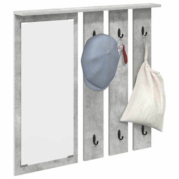 vidaXL Wall-Mounted Coat Rack with Shelf Concrete grey 84 x 10 x 80 cm