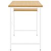 vidaXL Computer Desk White and Light Oak 105x55x72 cm MDF and Metal