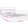 vidaXL Metal Bed Frame without Mattress with Footboard White 160x200cm