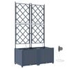 vidaXL Garden Planter 2 pcs Grey 80 x 40 x 142 cm Plastic