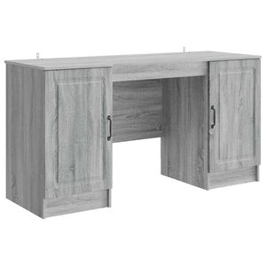 vidaXL Desk Grey Sonoma 142.5 x 50 x 75 cm Engineered Wood