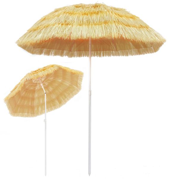 vidaXL Beach Parasol Natural 180 cm Hawaii Style