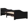 vidaXL Day Bed with 2 Drawers without Mattress IRUN Black 90x200 cm