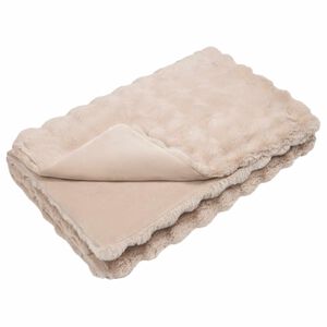 vidaXL Faux Rabbit Fur Blanket Olite Beige 130 x 150 cm Polyester