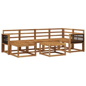 vidaXL Outdoor Sofa Set 7 pcs Natural Solid Acacia Wood