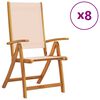 vidaXL Folding Garden Chairs 8 pcs Solid Wood Acacia and Textilene