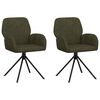 vidaXL Swivel Dining Chairs 2 pcs Faux Suede Leather Army Green