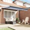 vidaXL Retractable Awning Blue and White 3x2.5 m Fabric and Aluminium