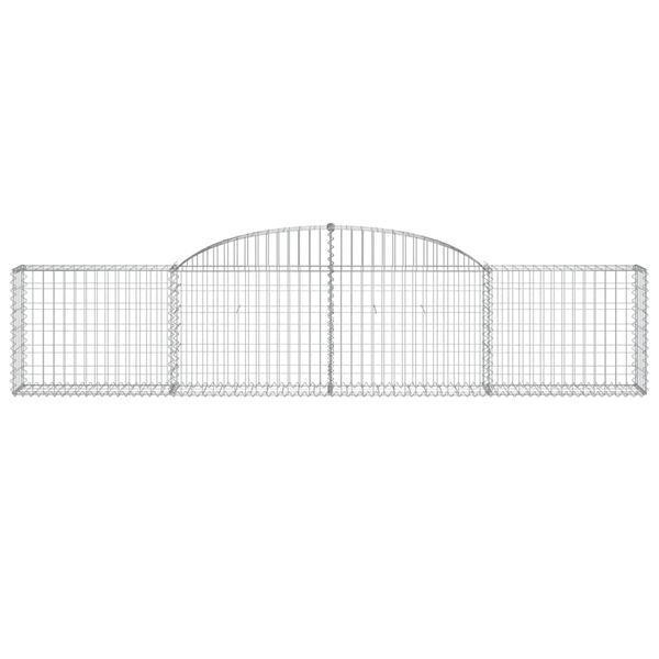 vidaXL Arched Gabion Baskets 4 pcs 300x30x60/80 cm Galvanised Iron
