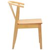 vidaXL Dining Chair 2 pcs Natural Solid Rubberwood