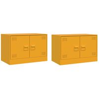 vidaXL TV Cabinets 2 pcs Mustard Yellow 67x39x44 cm Steel