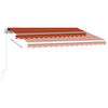 vidaXL Manual Retractable Awning with LED 300x250 cm Orange and Brown