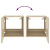 vidaXL TV Wall Cabinets with LED Lights 2 pcs Sonoma Oak 40.5x35x40 cm