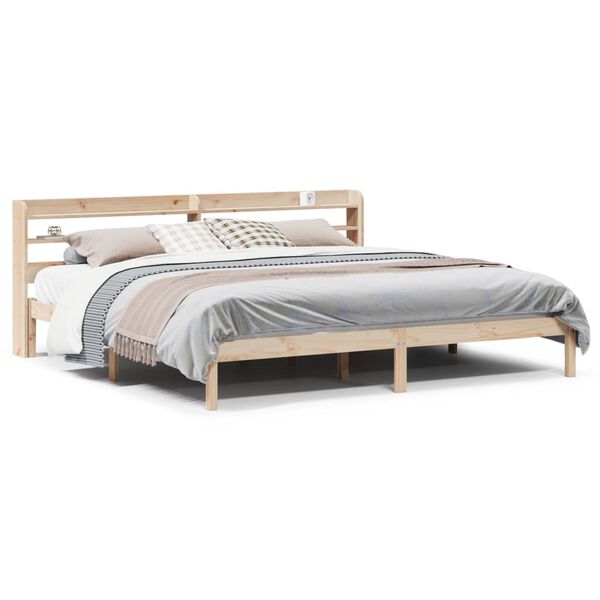 vidaXL Bed Frame without Mattress 180x200 cm Super King Solid Wood Pine