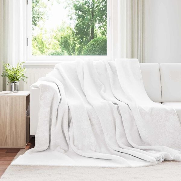 vidaXL Throw Blanket White 220 x 240 cm Fleece