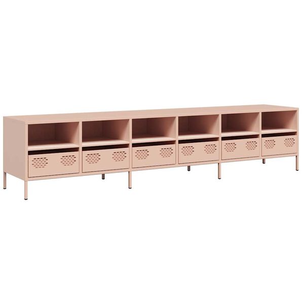 vidaXL TV Cabinet Pink 202x39x43.5 cm Cold-rolled Steel