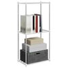vidaXL Tubular Shelf with Storage White 43 x 27 x 90 cm Aluminium