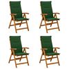 vidaXL Reclining Garden Chairs 4 pcs Natural Solid Acacia Wood