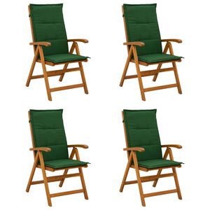 vidaXL Reclining Garden Chairs 4 pcs Natural Solid Acacia Wood