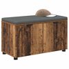 vidaXL Hall Bench with Cushion with Storage Old Wood 80 x 46 x 46 cm