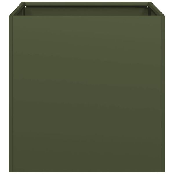 vidaXL Planter Olive Green 40x40x40 cm Cold-rolled Steel