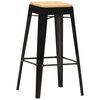 vidaXL Bar Stools 4 pcs Black Solid Mango Wood