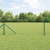 vidaXL Fence with Posts Green 0.6 x 50 m Steel