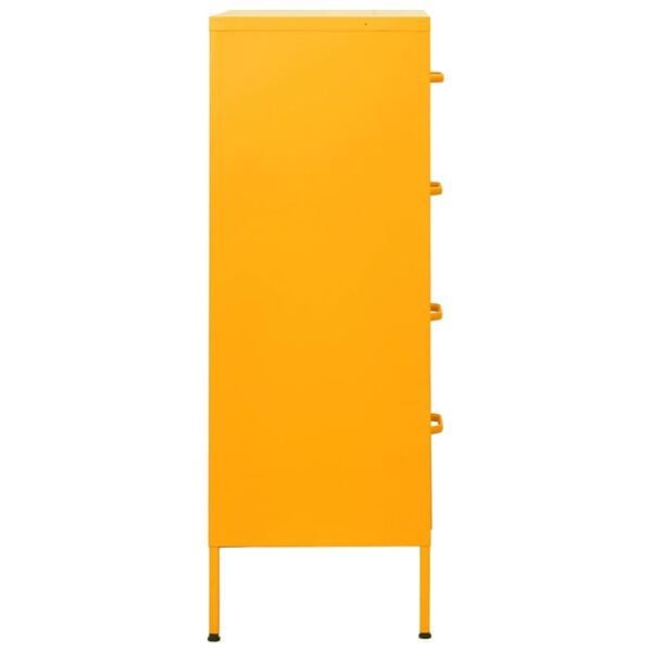 vidaXL Chest of Drawers Mustard Yellow 80x35x101.5 cm Steel