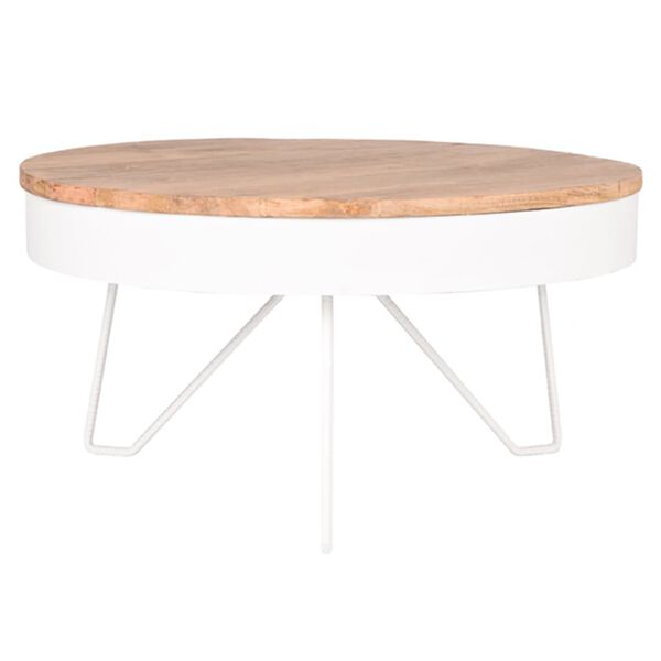 LABEL51 Coffee Table Saran 80x80x43 cm Wood/White