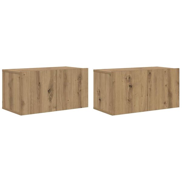 vidaXL TV Cabinet Set 2 pcs Brown 60 x 30 x 30 cm Engineered Wood