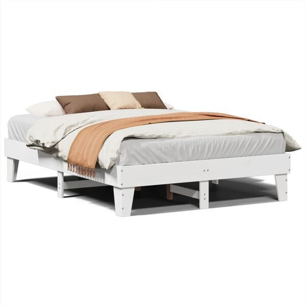 vidaXL Bed Frame without Mattress White 140x200 cm Solid Wood Pine