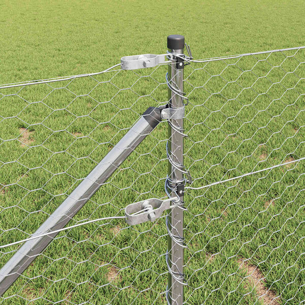 vidaXL Fence Post Silver 10 x 0.6 m (36 mm mesh) Steel