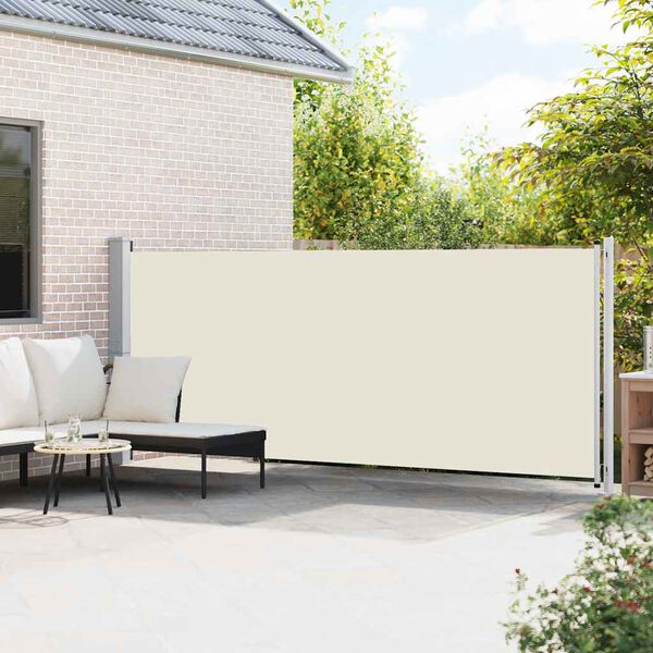 vidaXL Patio Retractable Side Awning 600x160 cm Cream