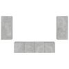 vidaXL 4 Piece TV Wall Units with LED Concrete Grey Engineered Wood