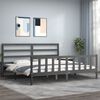vidaXL Bed Frame without Mattress Grey 200x200 cm Solid Wood Pine