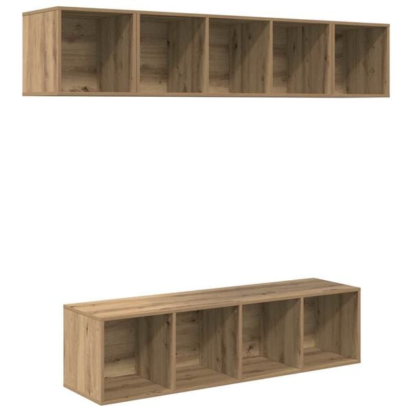 vidaXL TV Cabinet Set Wall-mounted 4 pcs Artisan Oak Engineered Wood