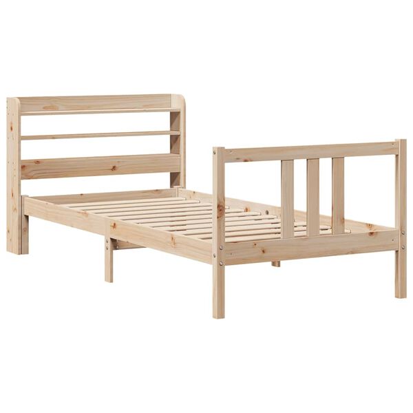 vidaXL Bed Frame with Headboard without Mattress 75x190 cm Small Single