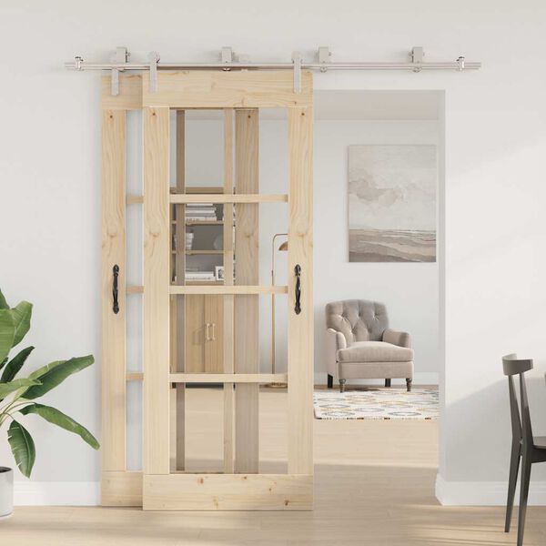 vidaXL Sliding Door Hardware Kit 200 cm Stainless Steel Silver