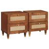 vidaXL Bedside Cabinet 2 pcs Brown 40 x 33.5 x 46 cm Solid Acacia wood