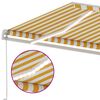 vidaXL Manual Retractable Awning with LED 400x300 cm Yellow and White