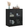 vidaXL Side Cabinet with Glass Doors Black 68x37x75.5 cm