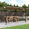 vidaXL Pergola with Retractable Roof Taupe 589x292x230 cm