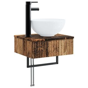 vidaXL Wall-Mounted Wash Basin Old Wood 40 x 35 x 39 cm