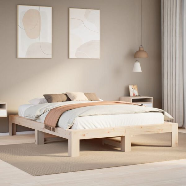 vidaXL Bed Frame without Mattress 140x200 cm Solid Wood Pine